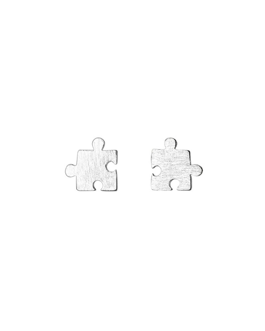 Matte Puzzle Pieces Stud Earrings