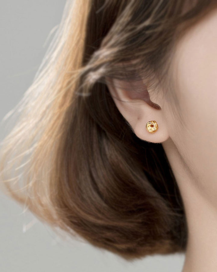 Golden Knot Stud Earrings