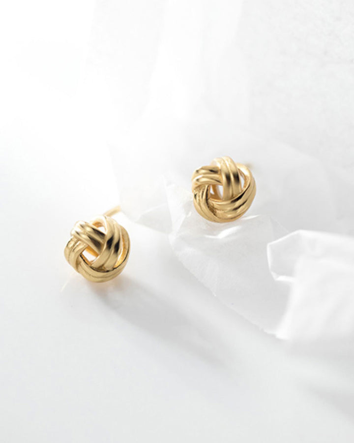 Golden Knot Stud Earrings