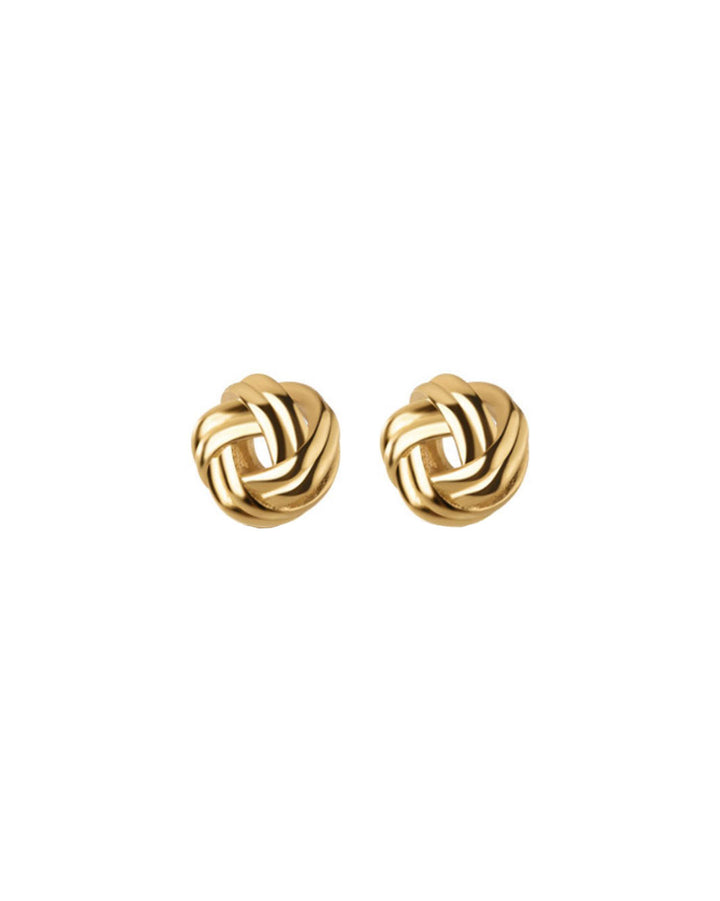 Golden Knot Stud Earrings