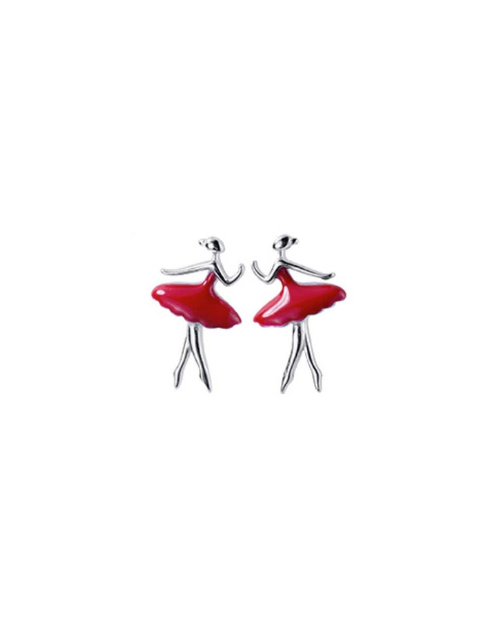 Red Ballerina Stud Earrings