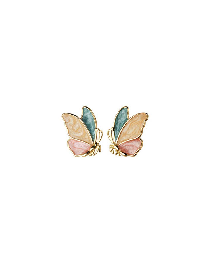 Tricolor Butterfly Stud Earrings