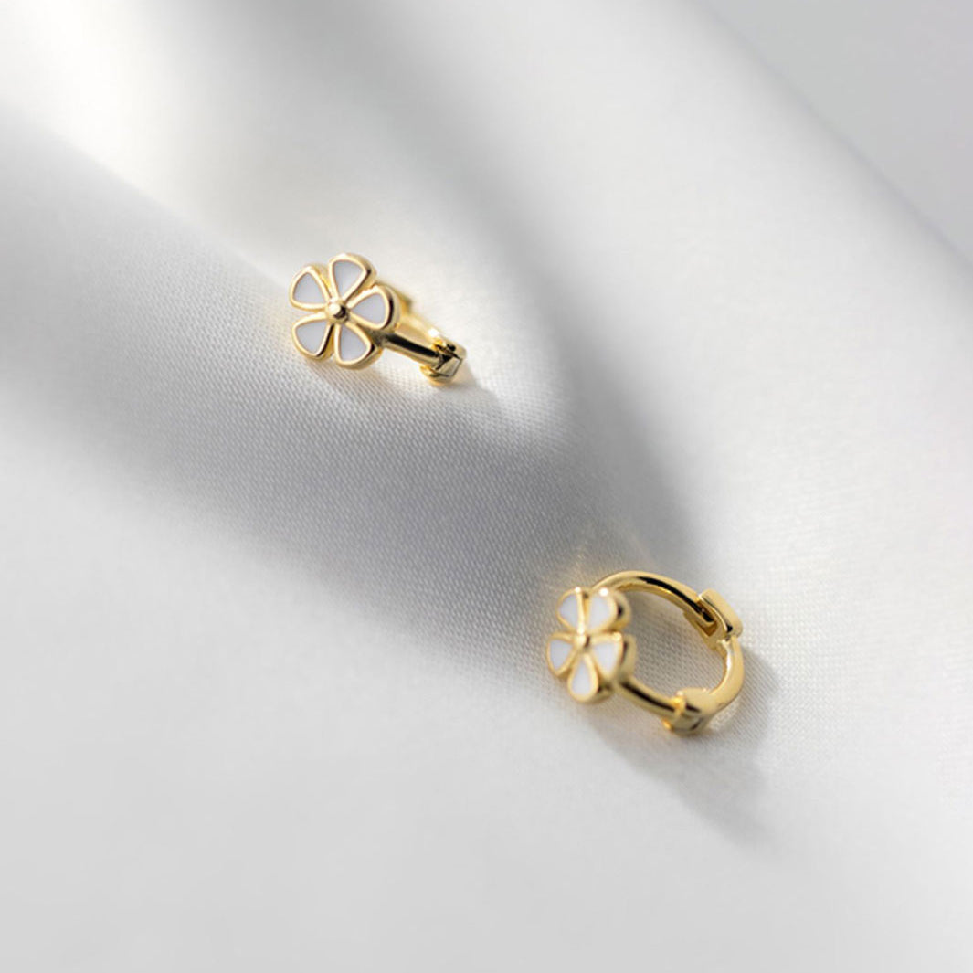 Floral Huggie Earrings