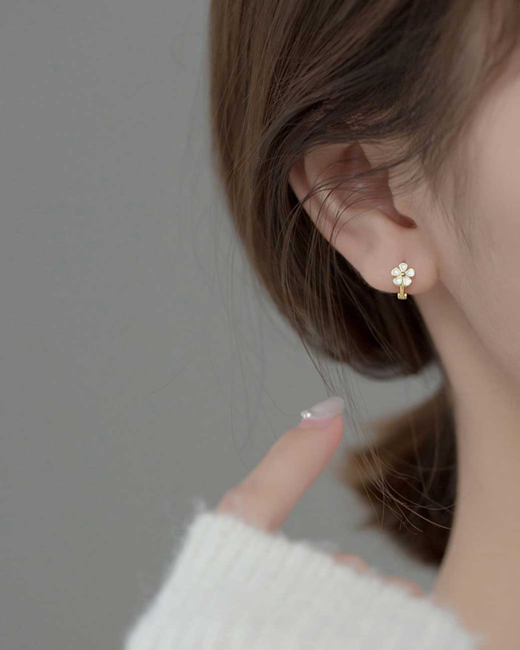 Floral Huggie Earrings