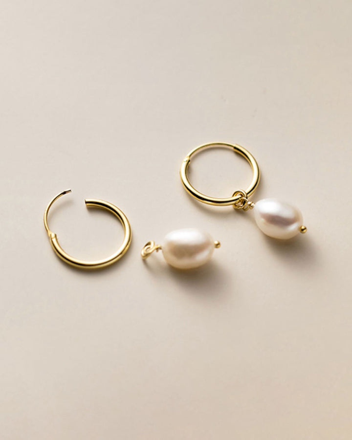 Baroque Pearl Hoop Earrings