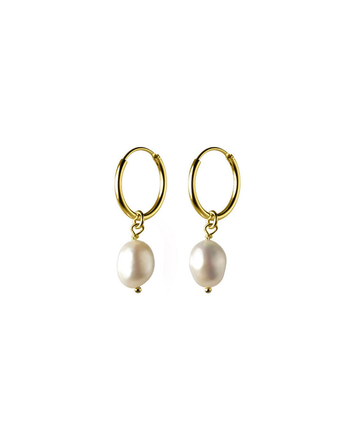 Baroque Pearl Hoop Earrings