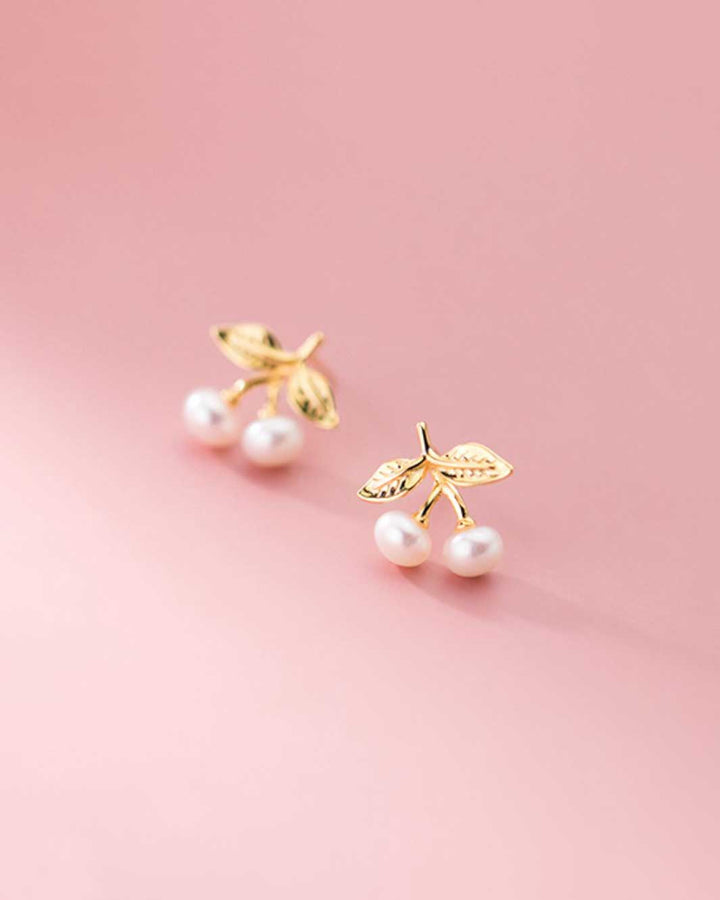 Pearl Cherry Stud Earrings