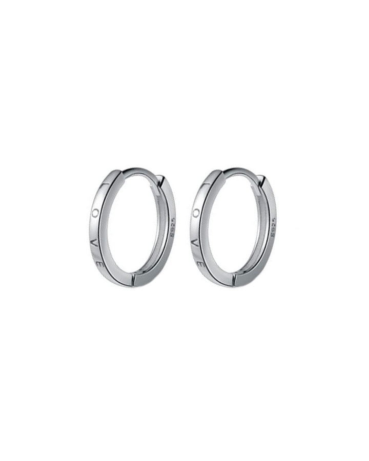 LOVE Engraved Hoop Earrings