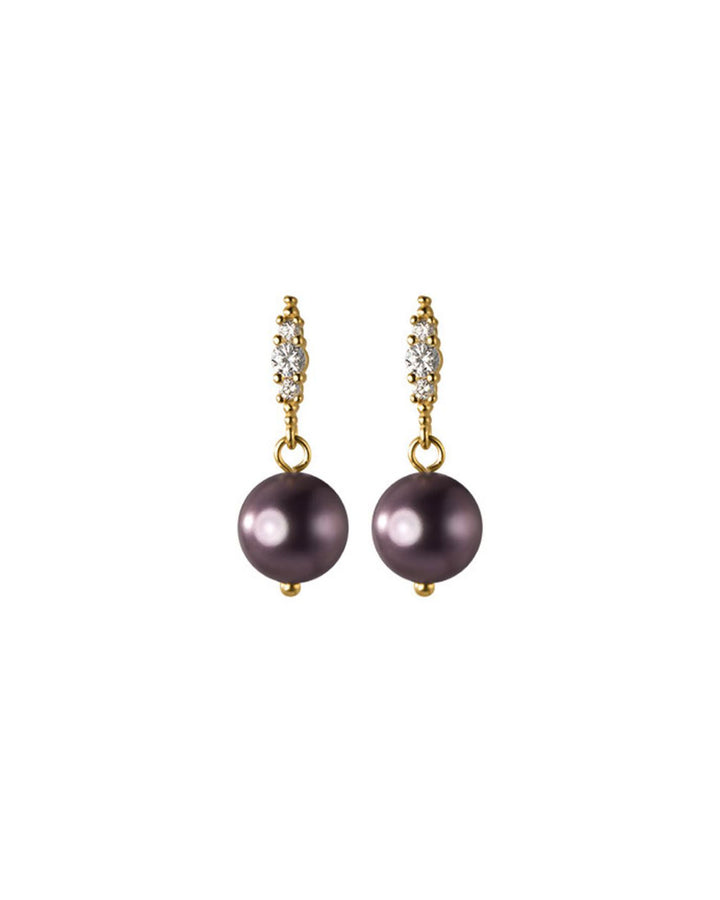 Violet Pearl Drop Earrings