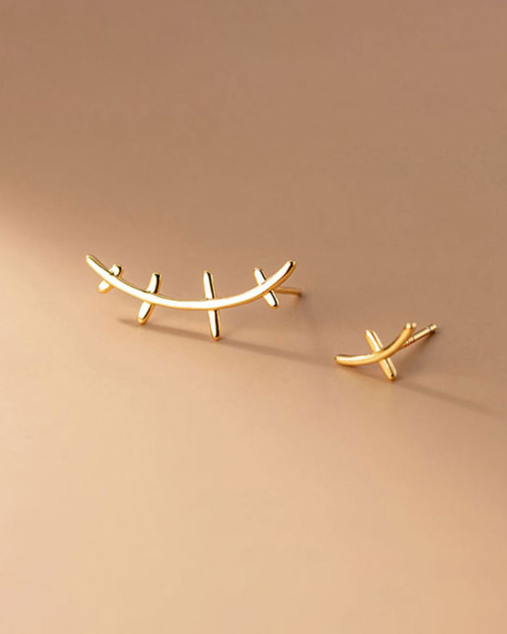 Caterpillar Mismatch Stud Earrings