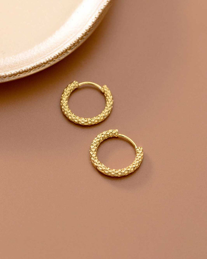 Kara Textured Hoop Earrings