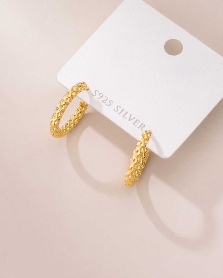 Kara Textured Hoop Earrings
