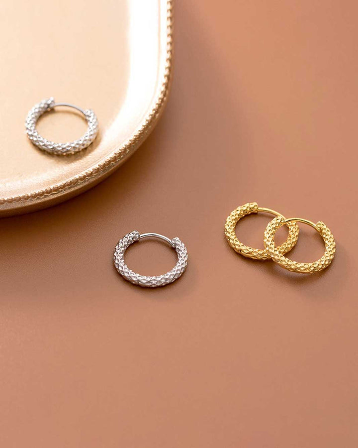 Kara Textured Hoop Earrings
