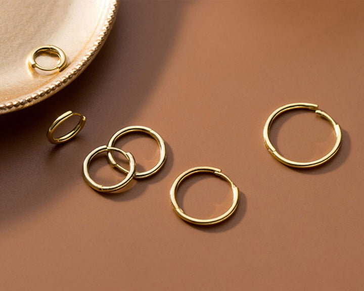 Round Huggie Hoop Earrings