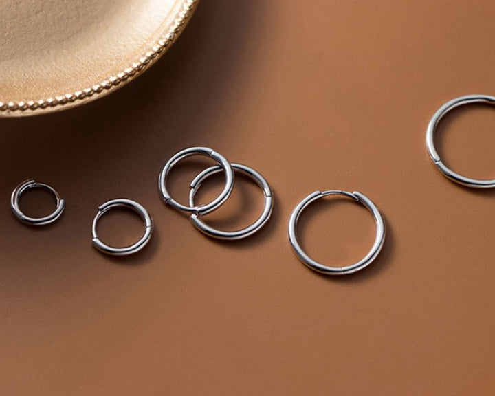 Round Huggie Hoop Earrings