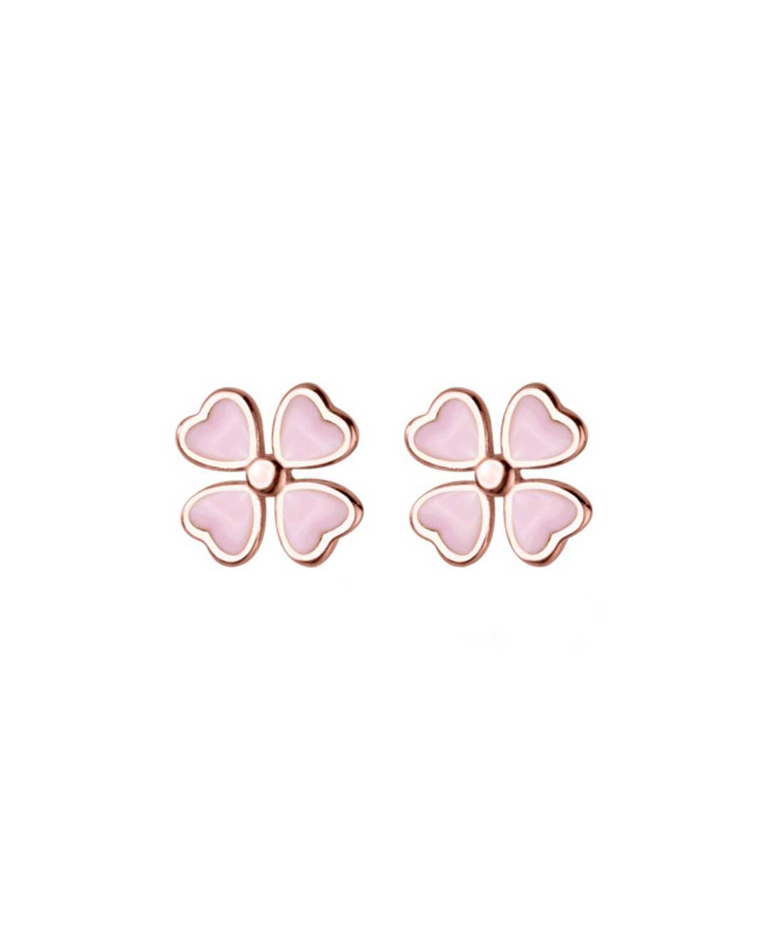 Pink Clover Stud Earrings