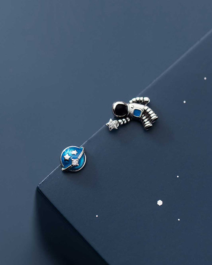 Stellar and Astronaut Mismatch Stud Earrings