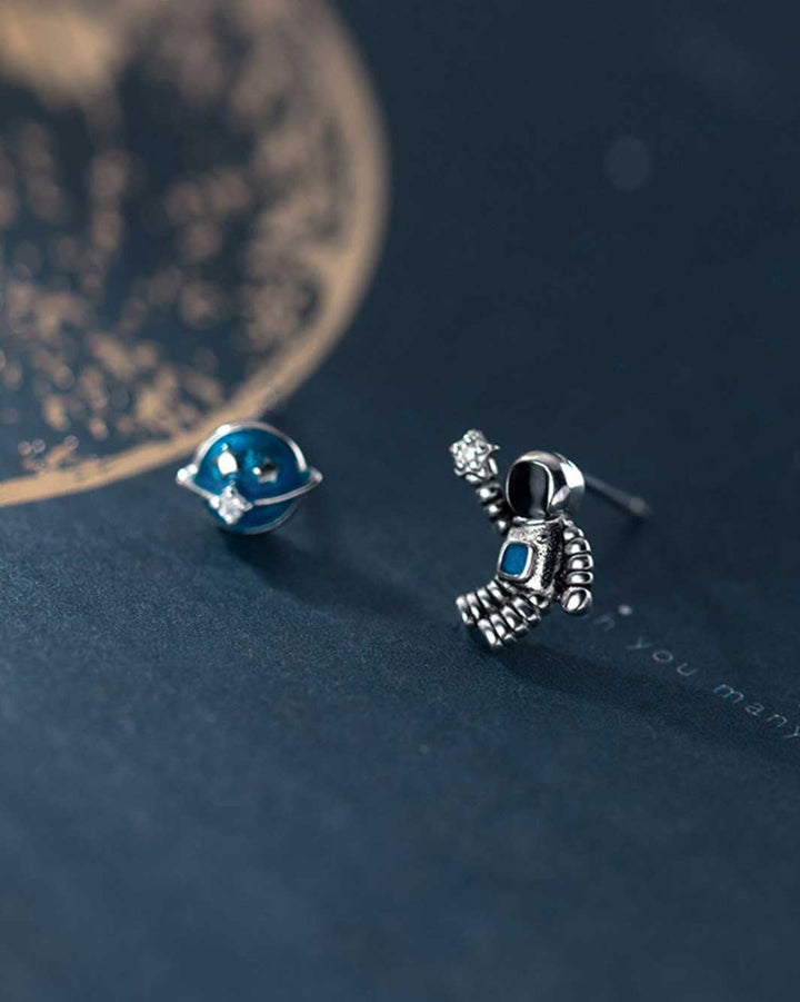 Stellar and Astronaut Mismatch Stud Earrings