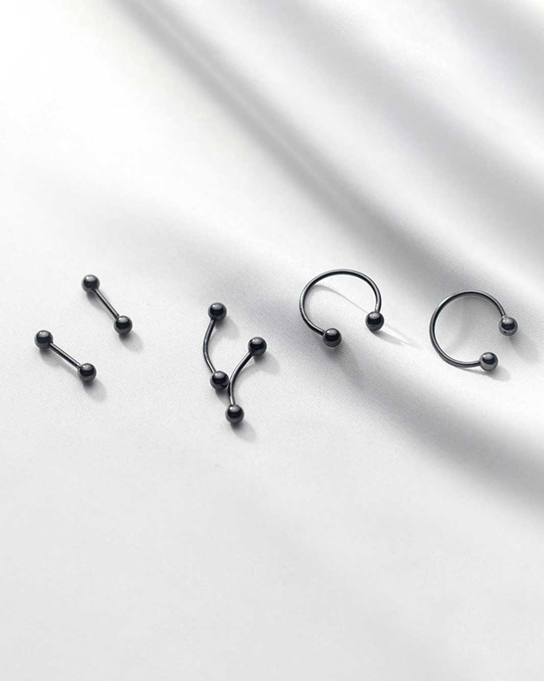 Minimalist Barbell Earrings Set