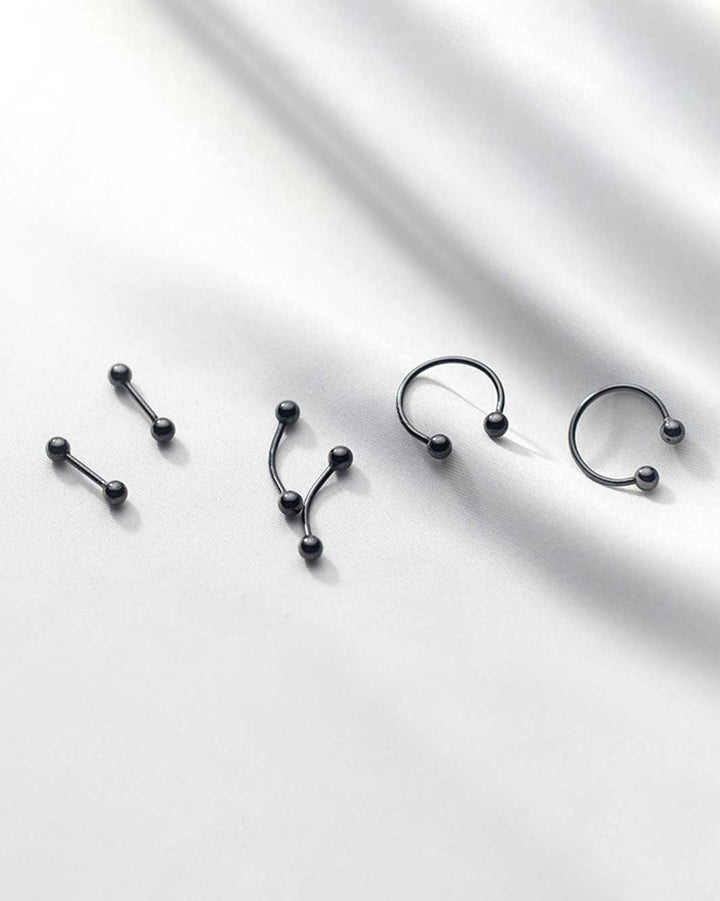 Minimalist Barbell Earrings Set