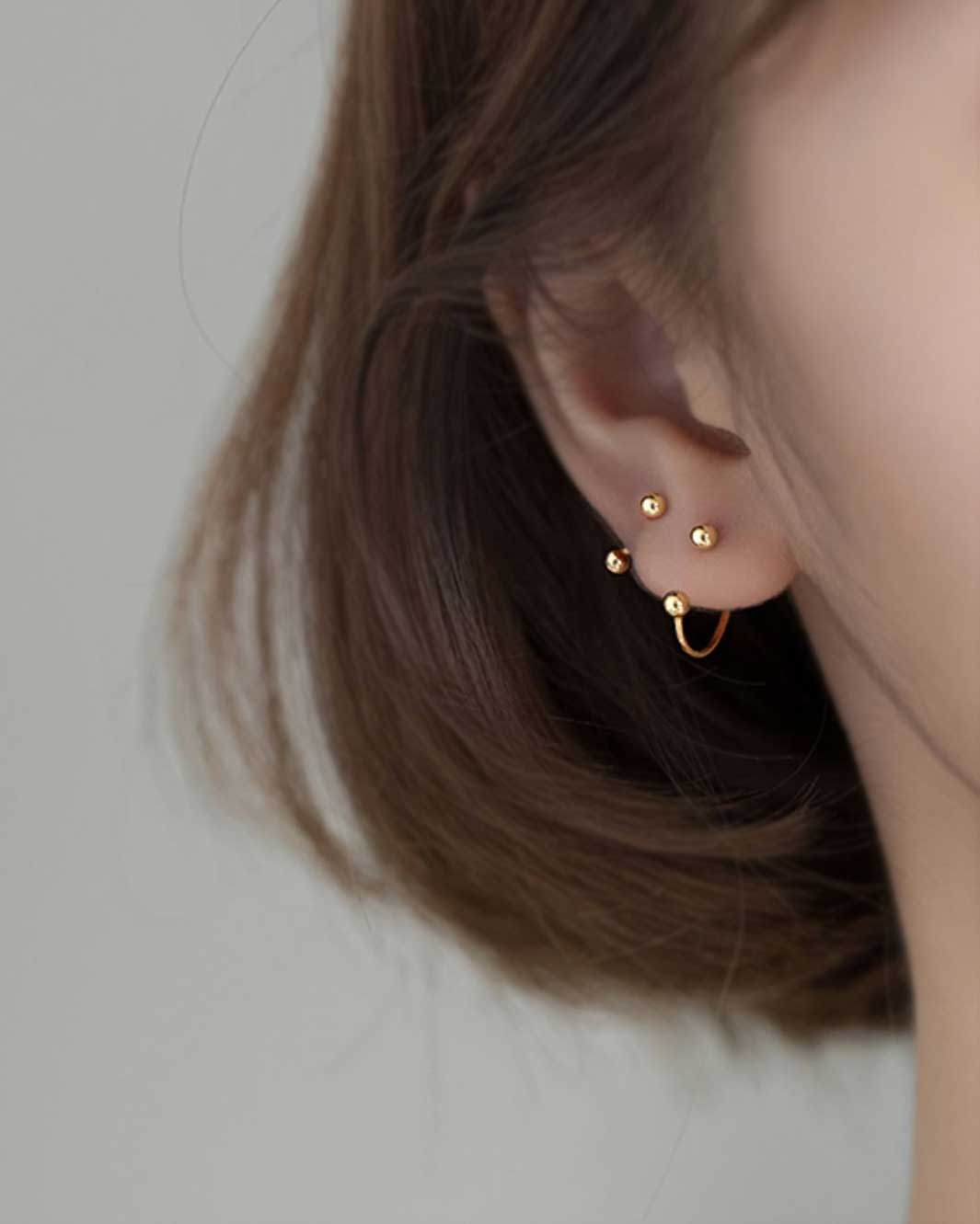 Minimalist Barbell Earrings Set