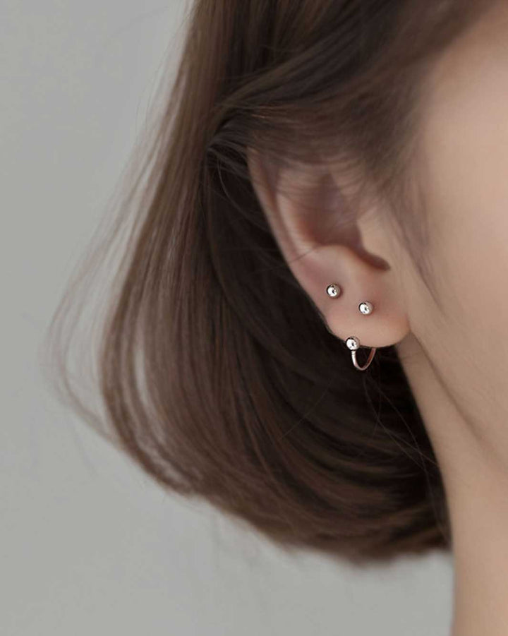 Minimalist Barbell Earrings Set