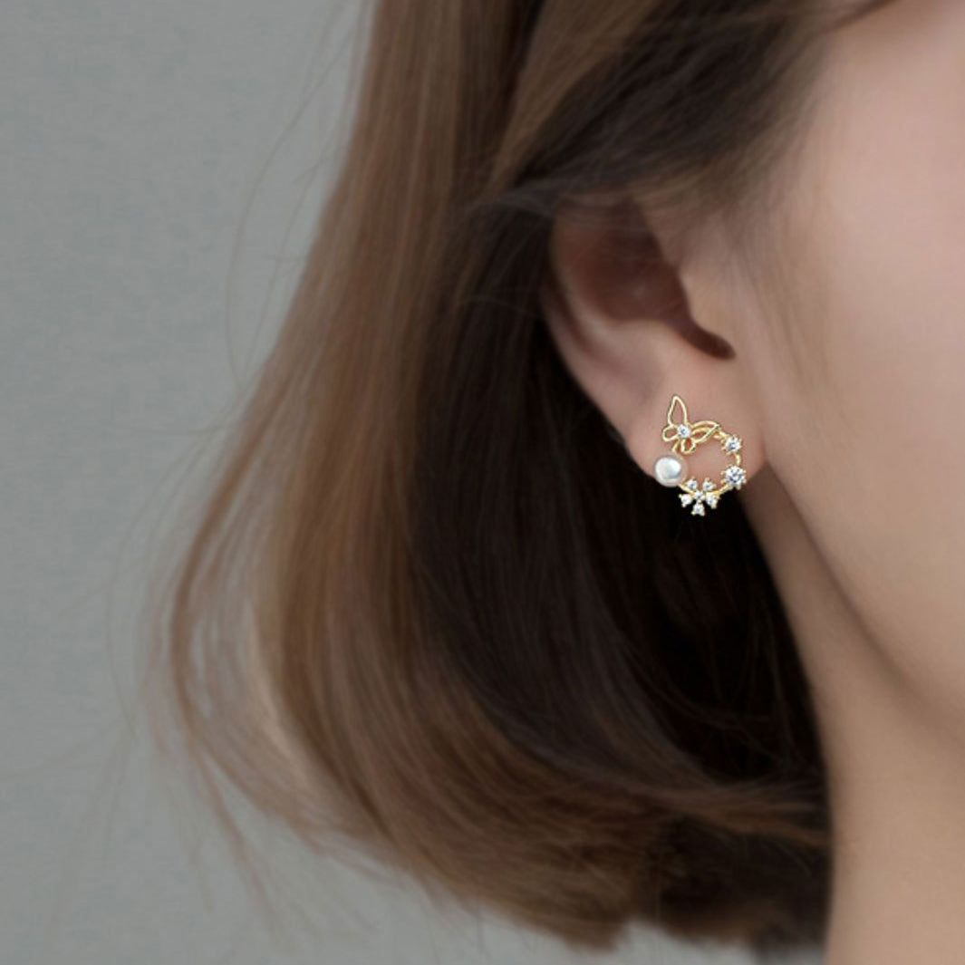 Magnolia Floral Stud Earrings
