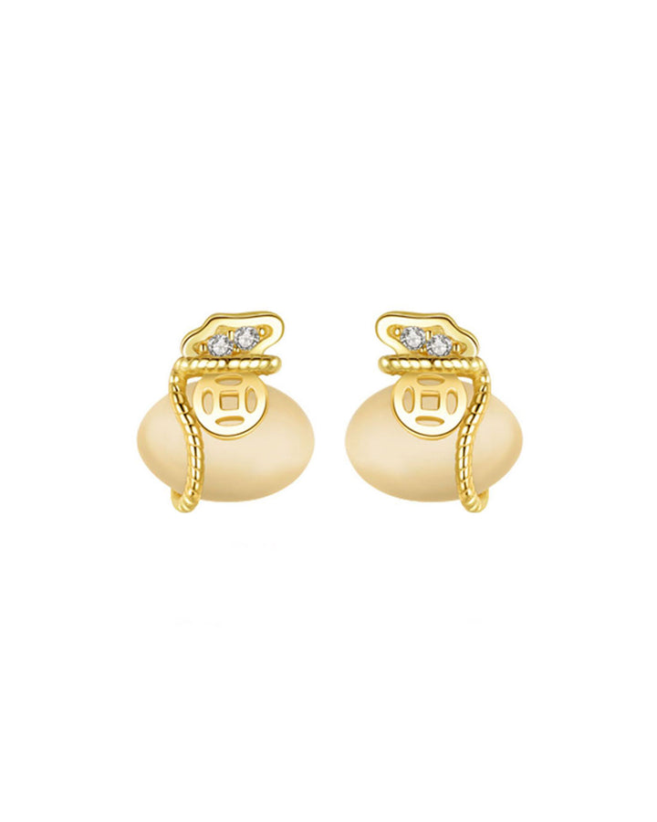 Golden Vintage Wallet Stud Earrings