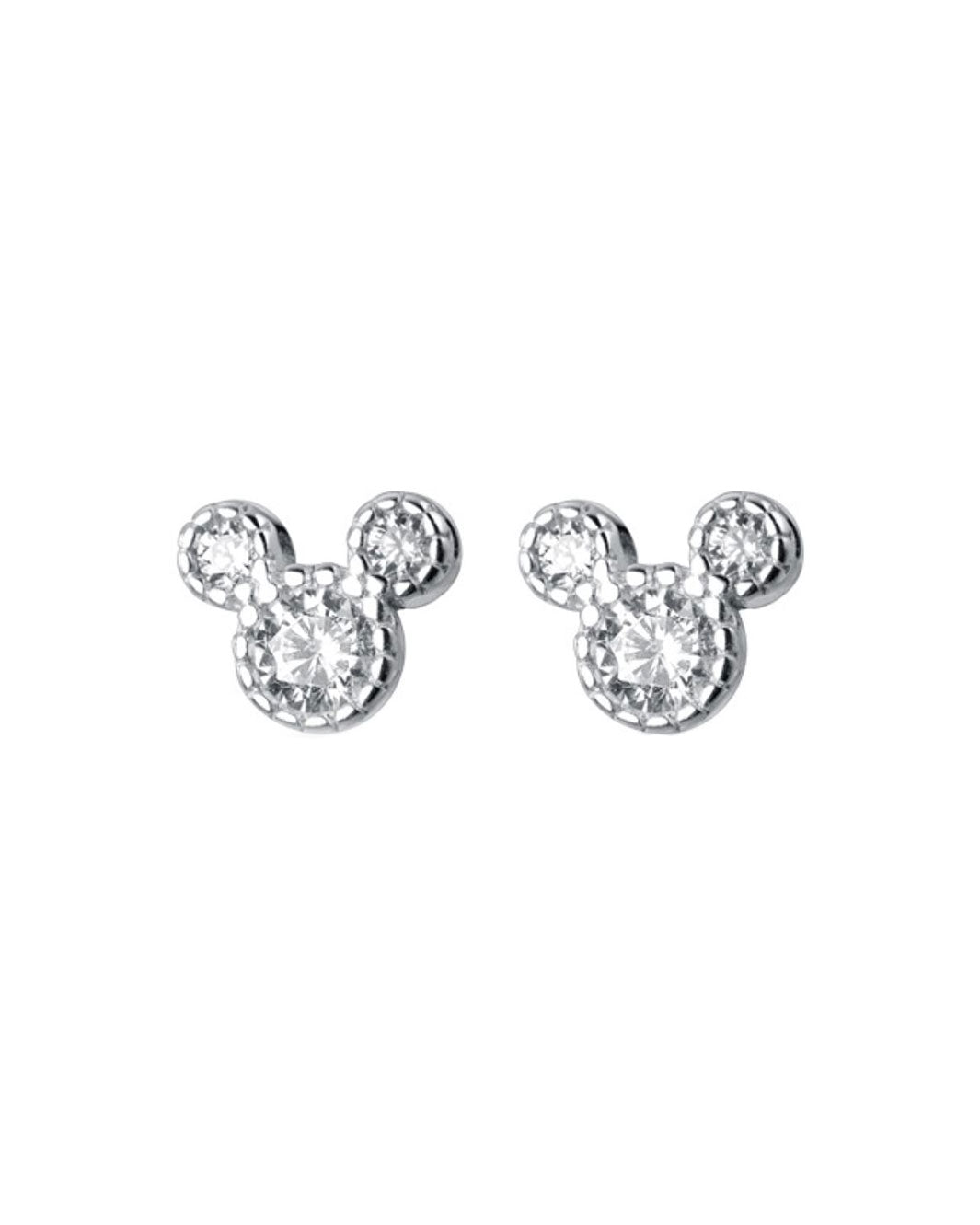 Diamante Mickey Stud Earrings