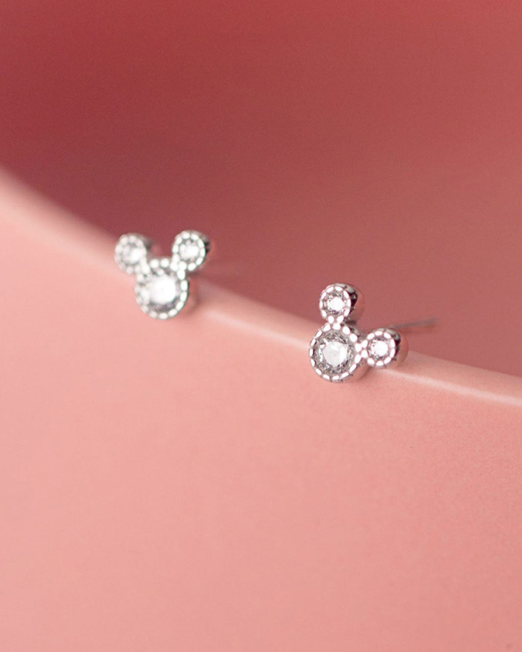 Diamante Mickey Stud Earrings