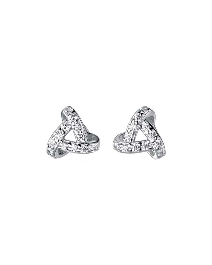 Diamante Triangle Knot Stud Earrings