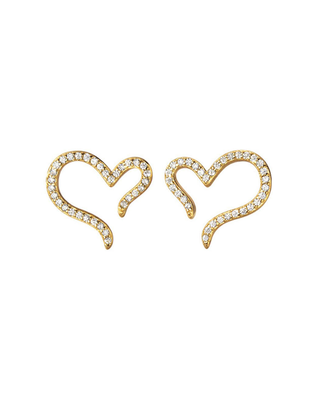 Esme Diamante Heart Stud Earrings