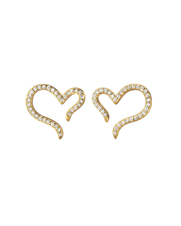 Esme Diamante Heart Stud Earrings