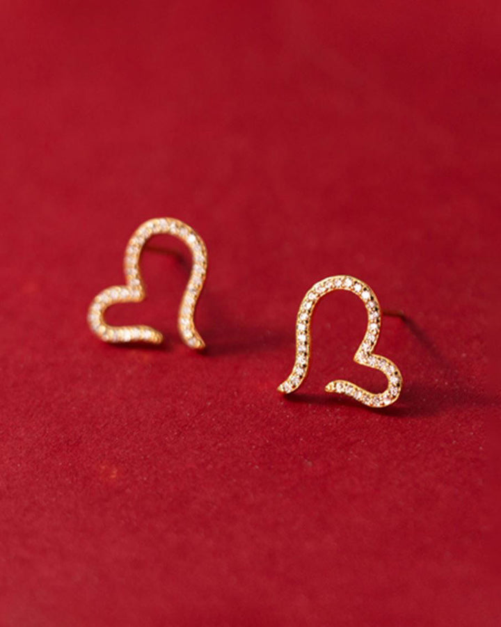 Esme Diamante Heart Stud Earrings