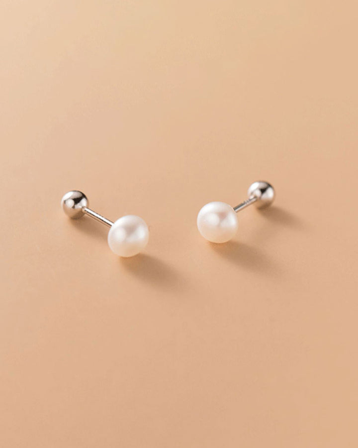 Classic Pearl Barbell Earrings