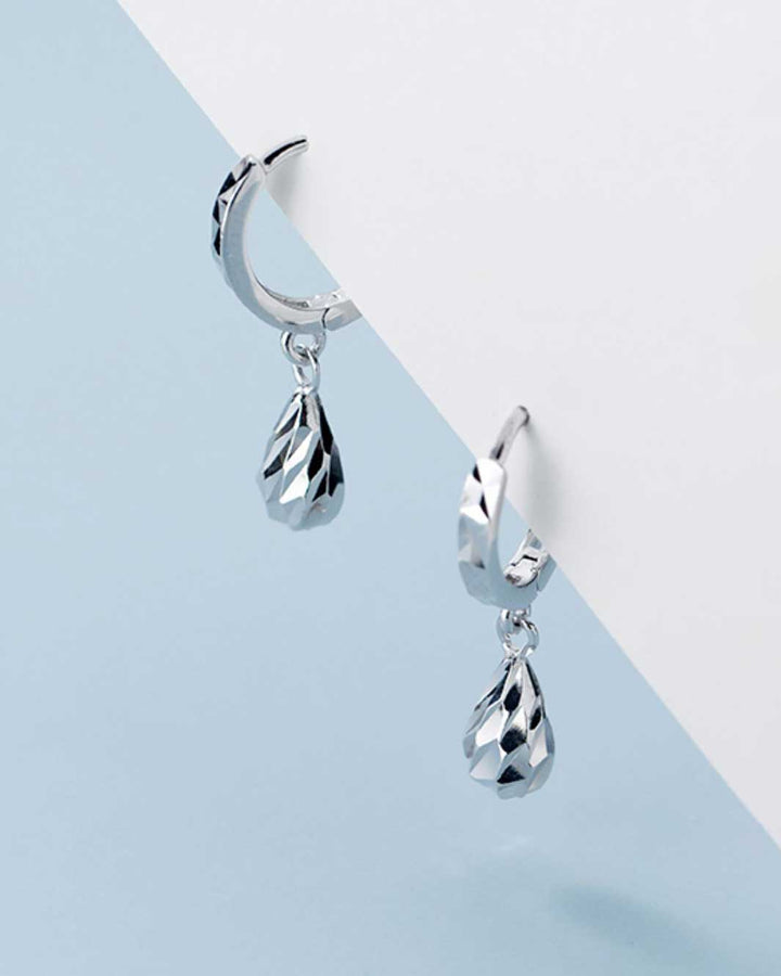 Textured Droplet Huggie Earrings