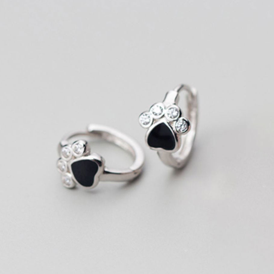 Paw Print Huggie Earrings
