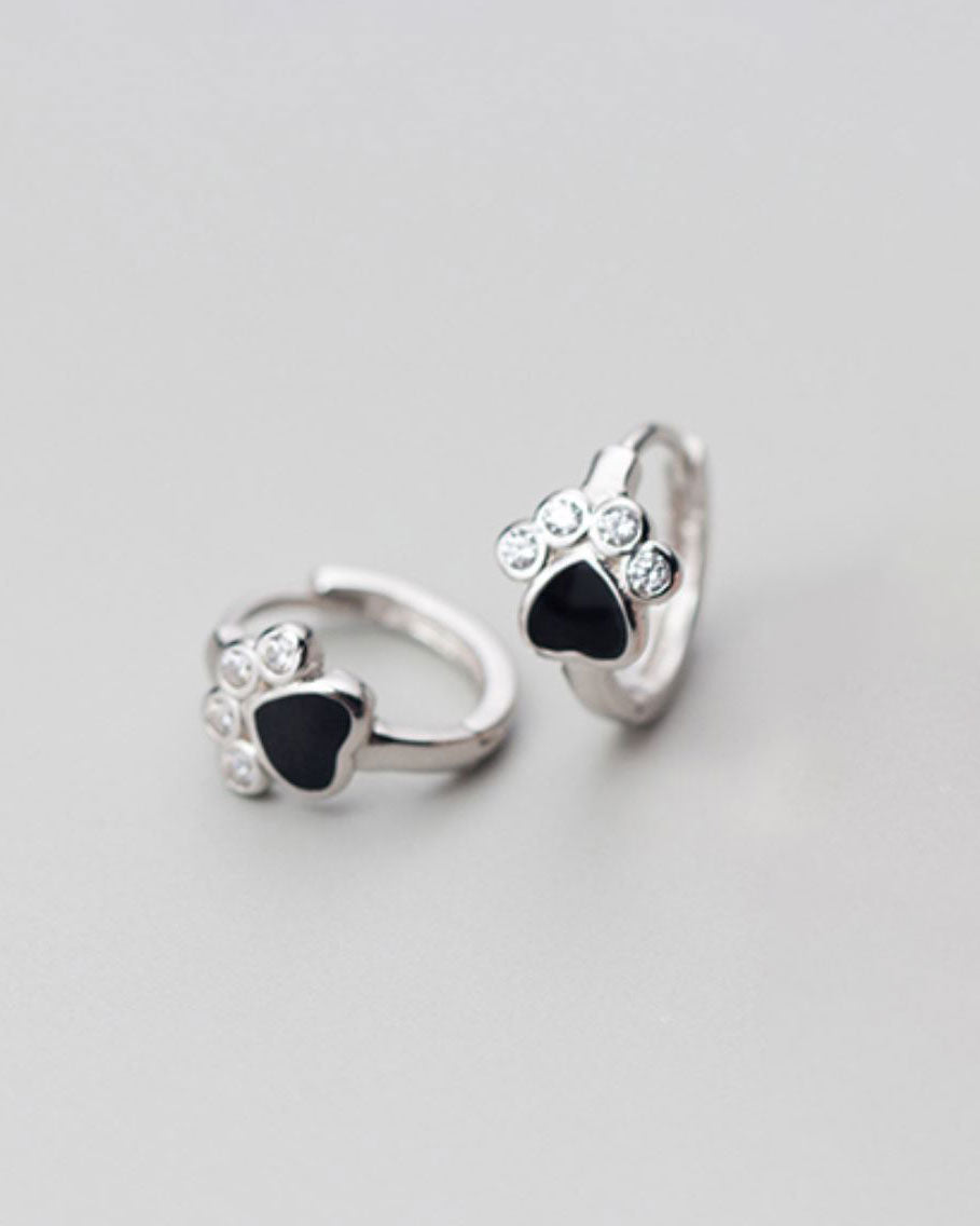 Paw Print Huggie Earrings