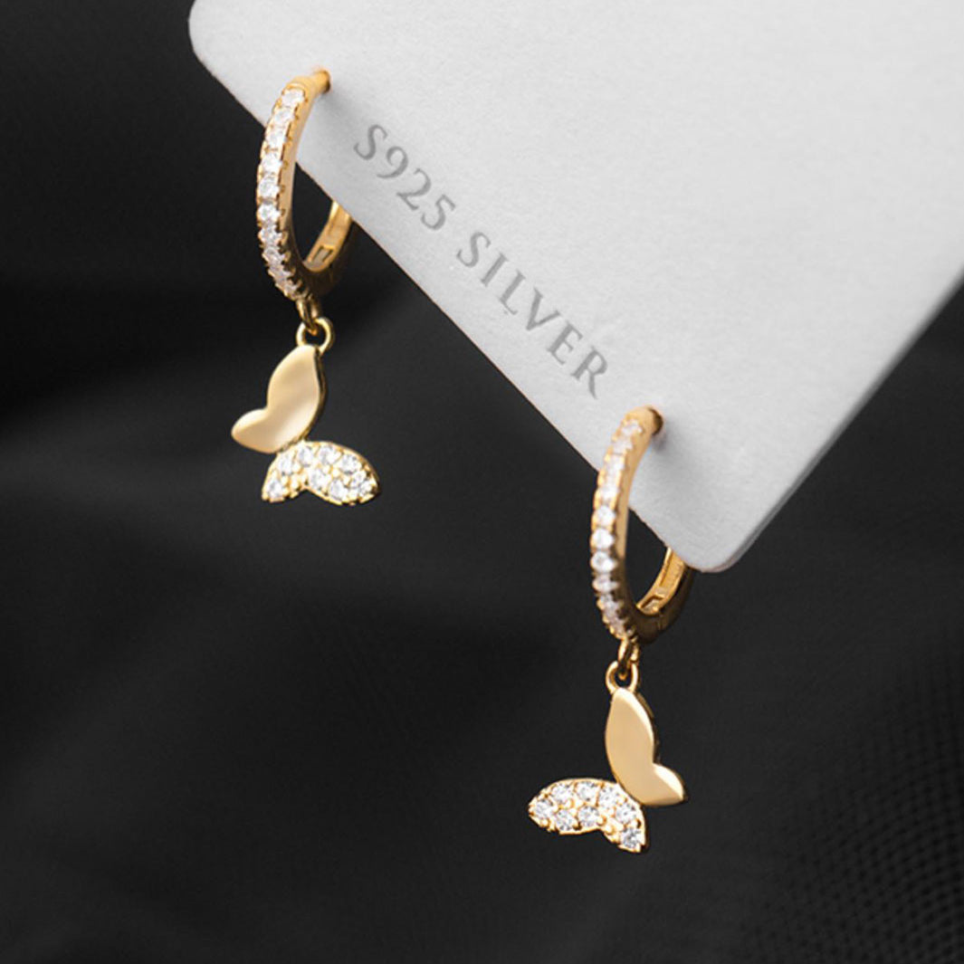Laurel Butterfly Huggie Earrings