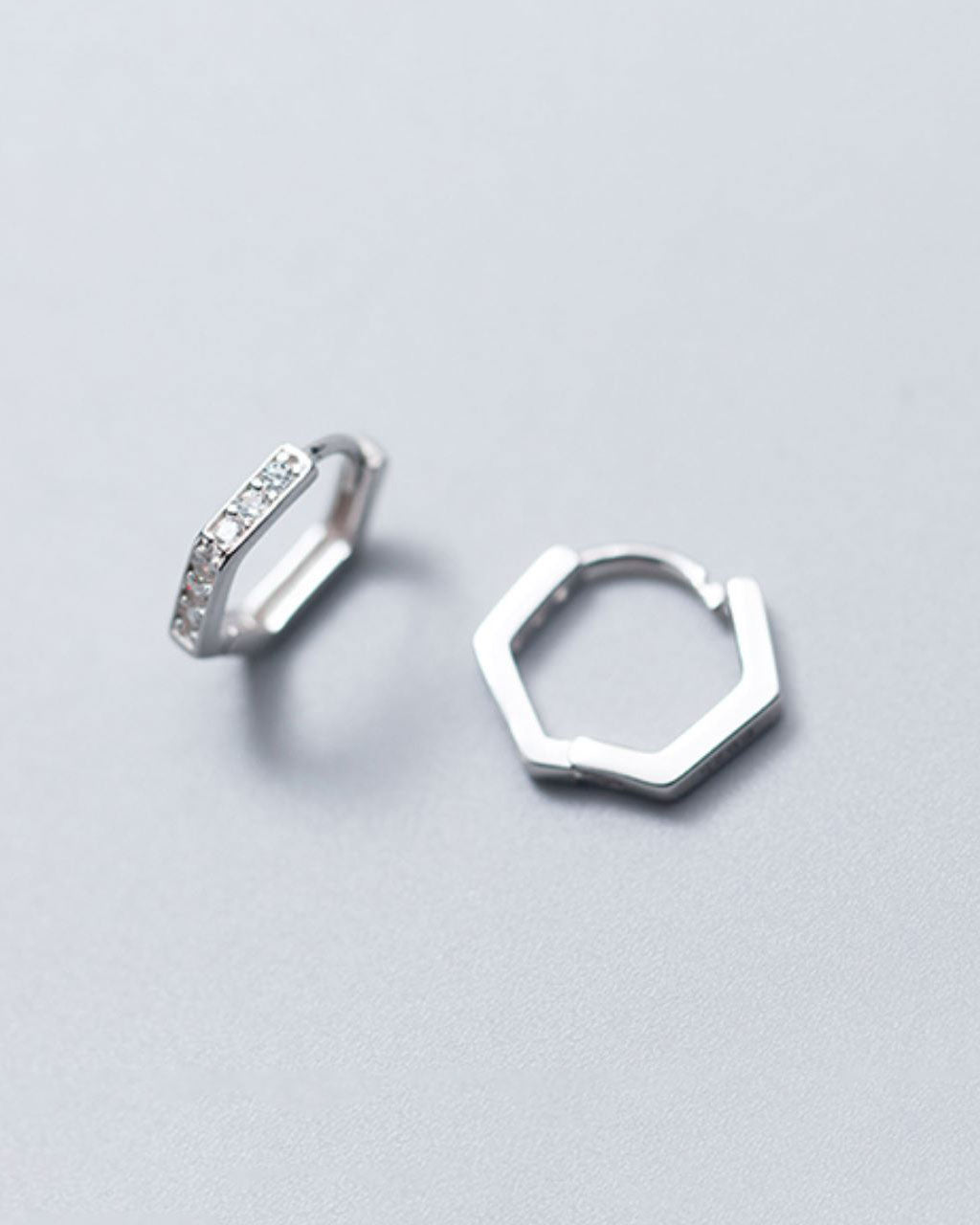 Diamante Hexagon Hoop Earrings