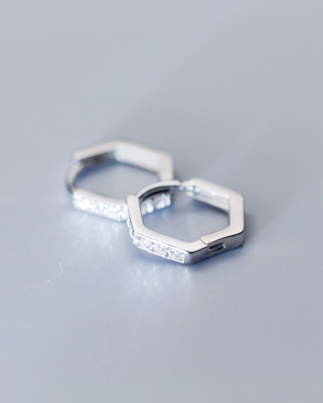 Diamante Hexagon Hoop Earrings