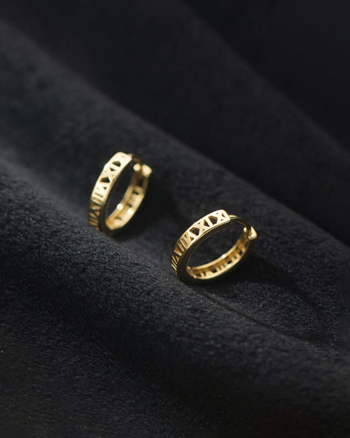 Roman Numeral Hoop Earrings