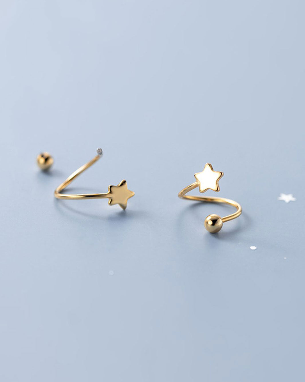 Paris Star Spiral Stud Earrings