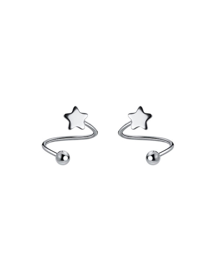 Paris Star Spiral Stud Earrings