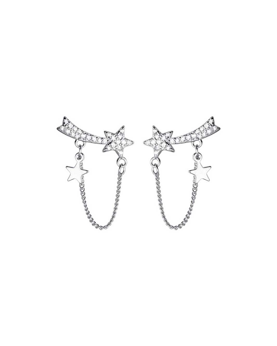 Diamond Shooting Star Drop Earrings