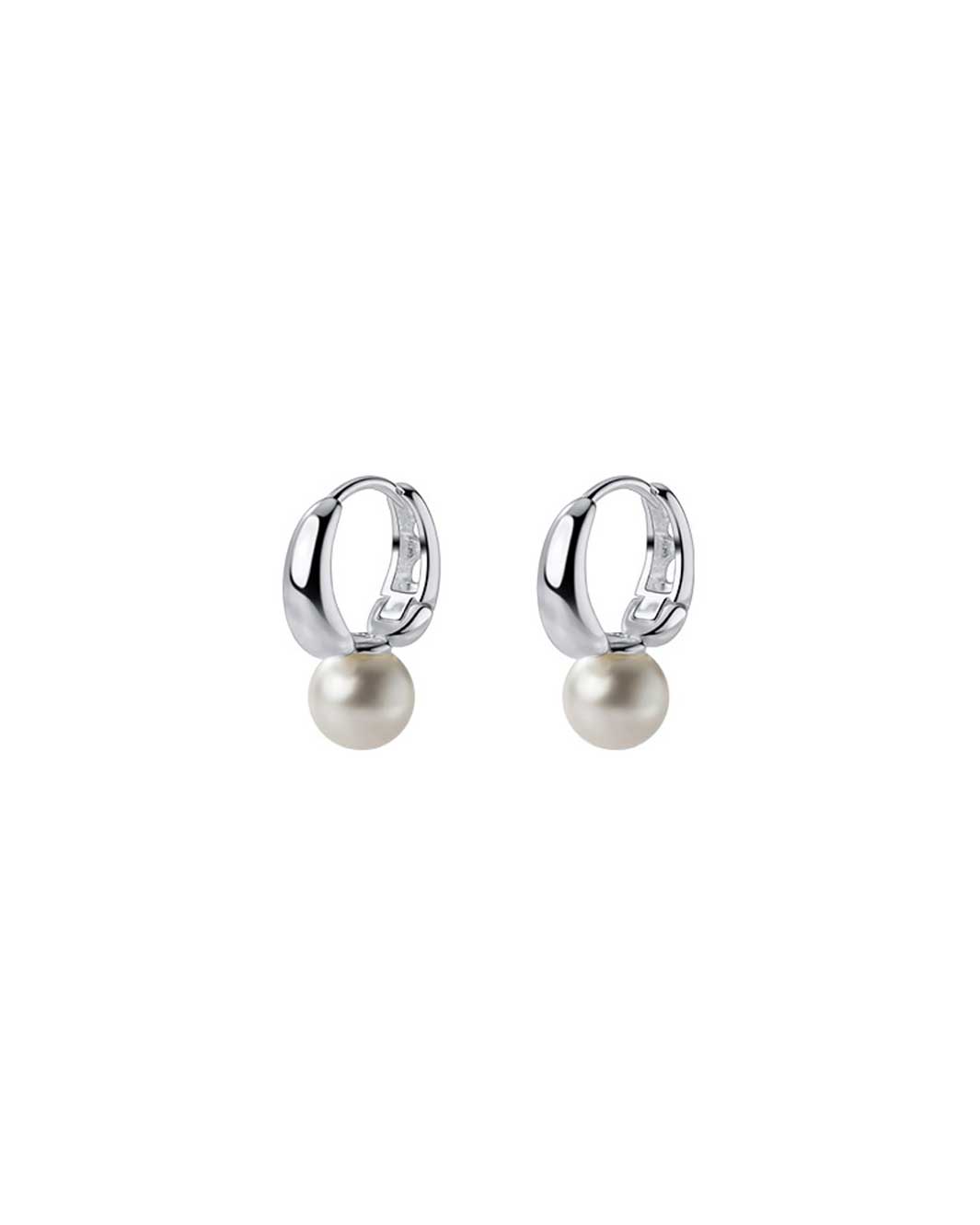 Pearl Charm Huggie Earrings