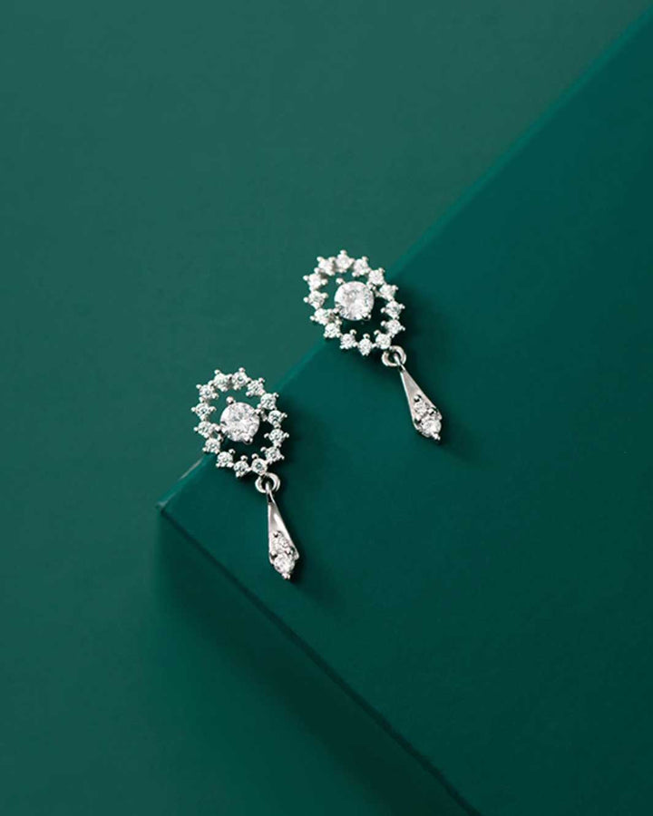 Sparkling Diamonds Drop Earrings