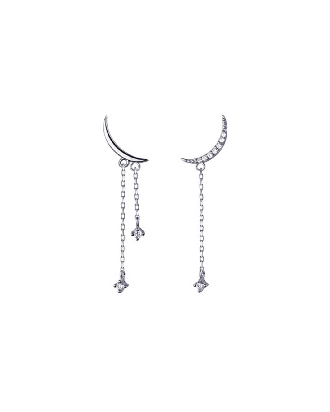 Helene Crescent Moon Drop Earrings
