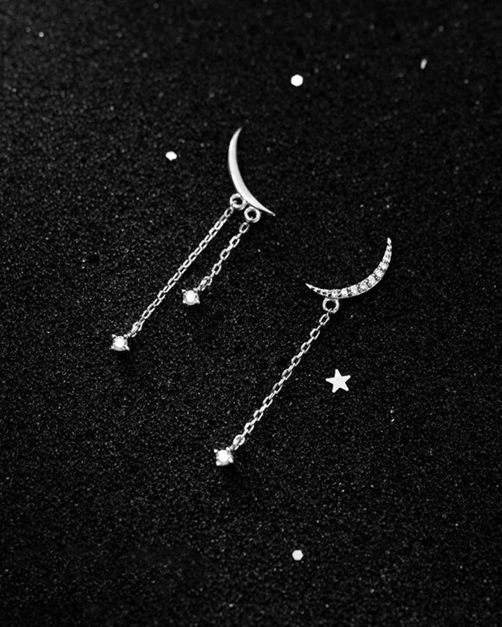 Helene Crescent Moon Drop Earrings