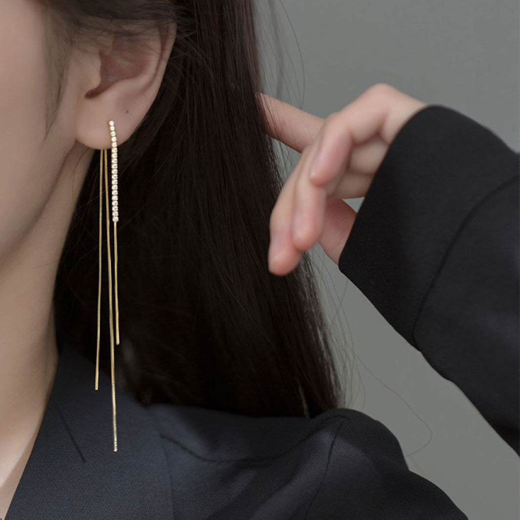 Georgiana Diamond Tassel Drop Earrings
